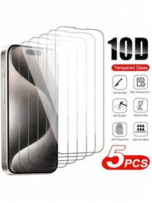 5入組強化玻璃螢幕保護貼，適用 18/18Pro/18Promax/17/16e/15/14/13/12/11 Pro Max/X/XS/XR/Mini/7/8/14 Plus，亦相容於 14/15 Pro Max - 無色 - 查看 42