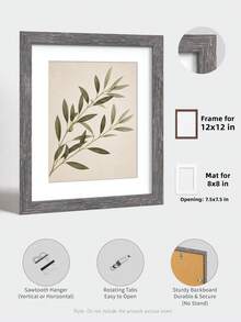 1/4pcs Modern Natural Photo Frames With Mat For 5x7/12x12/12x16, Delicate Texture, Easy Match Color, Perfect For Gallery Wall Decor/Living Room/Office - Modern Natural Style - View 12