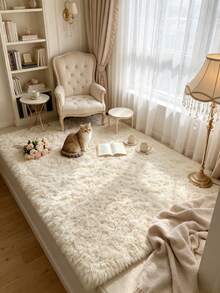 1pc Rectangular Beige Decorative Rug, Bedroom Decor, Small Rug, Carpet, Home Decor, Living Room Rug, Living Room Small Rug, Bedroom Rug, Living Room Home Decor, Outdoor Rug, Washable Rug, Christmas Gift - Beige - View 3