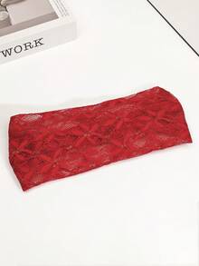 1pc Women's Wide Lace Headband, French Vintage Floral Print Hair Accessory, Suitable For Daily/Date/Vacation - Multicolor - View 10