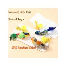 1pc/2pcs Cat Doll - Realistic Chirping Bird, Self-Entertainment To Relieve Boredom, Interactive Cat Doll, Hanging Squeaky Plush Bird Doll With Artificial Feathers, Kitten Chirping Bird Doll, Feather Color And Length May Vary - Multicolor - View 18