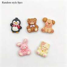 5/8/12pcs Cute Animal Refrigerator Magnets, Resin Penguin Bear Dog Rabbit Cat Refrigerator Stickers, Personalized Refrigerator Stickers, Kitchen Decoration, Home Decoration, Holiday Gifts For Friends, Party Gifts - Multi-color - View 10