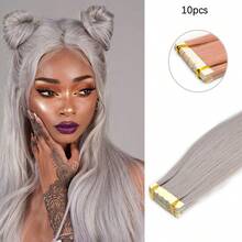 Mini Tape-In Synthetic Hair Extensions 24 Inch 10 Pieces Straight Hair Invisible Glue Colorful Tape-In Hair Extensions Suitable For Halloween Cosplay Costume Fashion Party Christmas New Year Gift - Multicolor - View 25