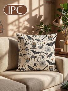 1/2pcs Halloween Ghost Print Pillowcase (No Filling), Cushion Cover, Single-Sided Print, Breathable And Anti-Pilling, Comfortable And Cozy, Machine Washable, Halloween Decoration, Room Decor, Sofa Decor, Autumn Home Decor, Halloween Gift - Multicolor - View 16