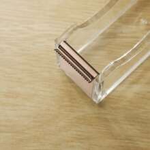 1pc Transparent Solid Acrylic Tape Dispenser, Modern Minimalist Style, With Sharp Metal Cutting Blade, Hollow Structure, Desktop Washi Tape Cutter Office Stationery Storage Rack - Tape Cutter - View 6