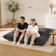 Sillón Puff Convertible DDY-SHENHUI - Tu Espacio Acogedor para Relajación y Tiempo en Familia - GRIS OSCURO + Franela - Ver 4