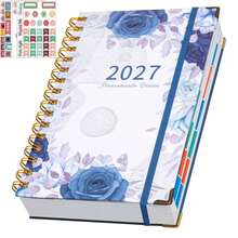 Multiple Marble Covers To Choose From 2027 Jan‑Dec Hardcover Planner, Bring 5 Plan Stickers Faux Leather Daily Weekly Monthly Agenda, Habit Tracking Journal, Portable Time Management Notebook For Students Office School Supplies - Rectangle - View 14