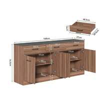 Sideboard Buffet Brown - Adjustable Shelves 160cm - Walnut - View 7