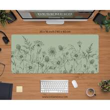 Sage Green Large Floral Mouse Pad, Minimalist Bohemian Style Extended Desk Mat, Cute Simple Soft Wrist Support Mouse Pad - Mouse Pad - View 3