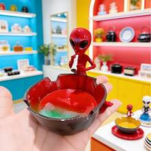 1 Piece Of Red 1pc ABS Plastic (ABS Resin) Ashtray - Red - View 3