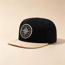 1pc Embroidered Compass Brim Cap, Street Dance Hip Hop Baseball Hat, Unisex, Suitable For Outdoor Activities - Multicolor - View 13