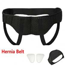 1pc Hernia Belt For Men And Women, Hernia Support Truss For Single/Double Inguinal, Adjustable Waist Strap With 2 Removable Compression Pads - Black - View 4