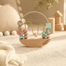 1pc Wooden Bead Maze Toy, Garden Butterfly Rabbit Design Balance Bead Game, Toddler Sensory Education Toy, Children Learning Gift - Multicolor - View 6
