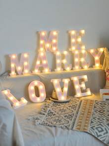 1pc 16cm/6.3in Pink Letter Light, Battery Powered LED Letter Light, Number Light Board, Suitable For Children's Room Decoration, Wedding, Birthday Party Decoration Light, Home And Room Decoration Letter Light, Christmas Halloween Decoration Letter Light - Pink - View 6