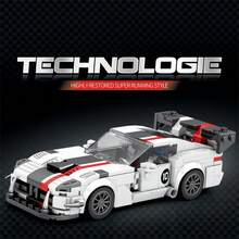 361pcs White Building Blocks Car Set, 14+ Creative Toy, DIY Car Model Kit, Car Model Kit, City Tech Champion Cup Series, Suitable As Birthday, Halloween, Christmas Gifts, Also For Collection And Home Decor - Multicolor - View 8