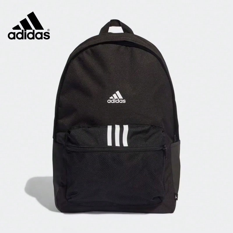 Adidas CLSC BOS3S BP Sport Casual Logo Print Zipper Closure Polyester Backpack Rucksack Men's Black H34804 - Black - View 1