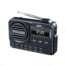 Portable FM Radio With LCD Display, USB-C Port, Clear Speaker And Headphone Jack, Suitable For Smartphones/Tablets/IPods, Ideal For Walking, Fitness, Outdoor Activities - Real-Time FM/No AM Tuner - 1200mAh Battery - 黑色 - 查看 9