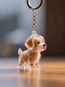 MESHUOKAI 1/2/4/5pcs Transparent Pet Hair Keepsake Keychain, Dog Hair Memorial Keychain, Suitable For Golden Retriever, Schnauzer, Holiday Graduation Mother's Day Gift - Multicolor - View 11