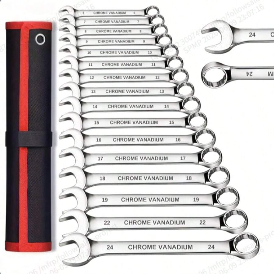 1pc Combination Wrench Set, Chrome Vanadium Steel Double Open End Wrench, Suitable For Car Repair And Home DIY, Car, Digital, Mechanical Tools, Suitable For Motorcycle/Car/Machinery Etc. - Electroplated movable head ratchet wrench single 10MM - View 1