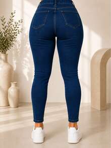 Plus Size Jeans - Blue - View 2