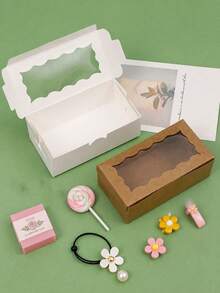 Square Box With Lid, White Gift Box With Weddings,Reusable, Parties, Valentine's Day,Birthday, Graduation Season Gift, Packaging Kitchen Supplies,Supermarket Restaurant Packaging Box - Multicolor - View 10