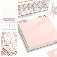 B5 Detachable Ring Binder Notebook, For Recording Errors And Notes, 120 Pages Grid Line Notebook, Spiral Bound, Suitable For Notes, Diary, Work, Study Or Presentation, Portable Daily Planner - Multicolor - View 6