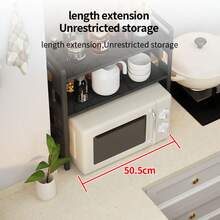 1pc Double-Layer Microwave Oven Rack, Detachable And Stackable Kitchen Storage Rack, Countertop Organizer, Perfect For Kitchen Storage, Kitchen Utensil Storage, Kitchen Decoration, And Dining Room Decoration. - Multicolor - View 7