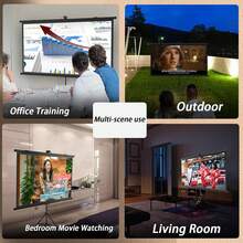Tripod Projector Screen With Stand 60" , 72" 4:3 , 16:9 4K HD Projection Screen Stand Wrinkle-Free Height Adjustable Portable Screen For Projector Indoor Outdoor For Movie, Home Cinema, Gaming - View 2