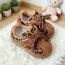 Unisex Kids' Vintage German Training Shoes, New Style Children's Shoes, Fashionable Versatile Leopard Print Soft Sole Non-Slip Shoes - Brown - View 7