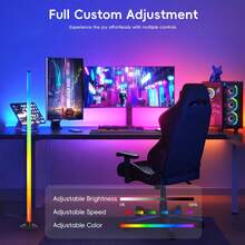 2pcs RGB LED Floor Corner Lights, APP Remote Control, Music Sync, Color Changing & Dimmable, Suitable For Computer Gaming Setup And Room Decor, Halloween And Christmas Gifts! - Floor Mood Light - View 9