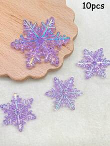 10pcs 30mm Acrylic Transparent Iridescent Snowflake Beads Spacer Pendants DIY Accessories For Car Hanging, Phone Chain, Keychain, Bag Charm - Hanging Snowflake - View 12