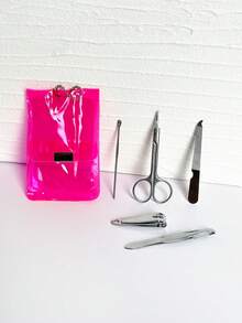 5PCS/Set All-In-One Manicure Pedicure Nail Care Kit With Clipper And Portable Pouch, For Home Hand Foot Grooming, Travel, Family Care, And Personal Nail Maintenance - Multicolor - View 7