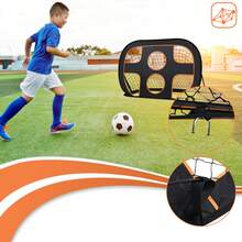 2 in 1 Fußballtor mit Zielnetz, Klappbares Fussballtor für Kinder Indoor Outdoor Garten Strand Training - A - Übersicht 3