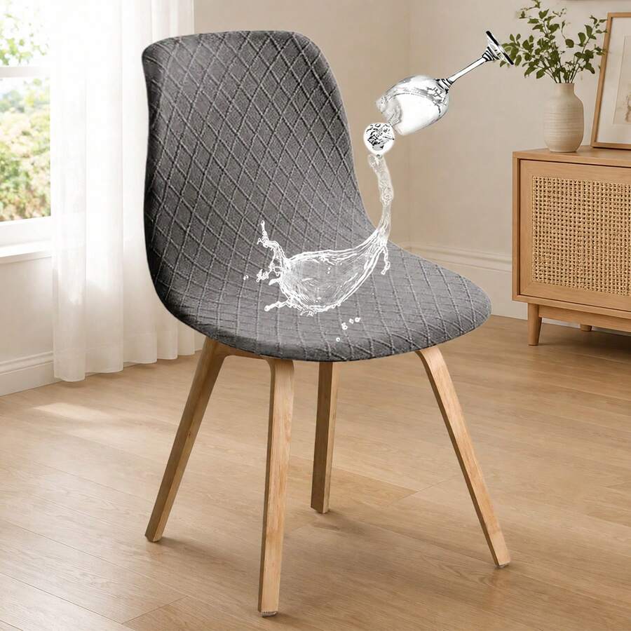 1/2/4pcs Jacquard Stretch Dining Chair Covers, Removable Non-Slip Universal Kitchen Chair Covers - 1 Item - View 1