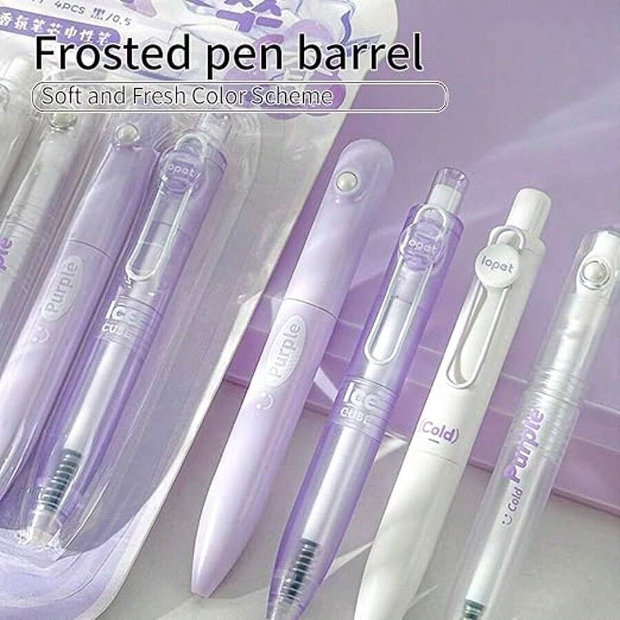 Retractable 0.5mm ST Tip Black Ink Grape Scented Gel Pen, Smooth Writing, Quick-Drying, Student School Office Stationery, Cute Birthday Gift For Women And Men - Multicolor - View 1