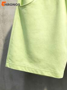 Men's Washed Vintage Shorts Oversized Loose Fit Drawstring Streetwear Athletic Casual Shorts With Pockets - 青檸色 - 查看 11