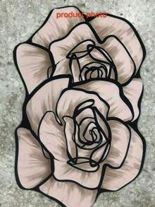 1pc White Rose Bath Mat, Bathroom Rug, Door Mat, Small Rug, Carpet, Floor Mat, Home Decor, Area Rug, Outdoor Mat, Home Decor, Area Carpet, Bedroom Carpet, Washable Rug - Multicolor - View 3