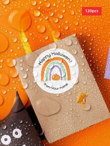 1-300pcs Customizable Halloween Round Stickers, PVC Waterproof & Oil-Resistant, Choose From Withered Vines, Magic Owl And Other Halloween Pattern Elements, Suitable For Gift Sealing Decoration, Storage Organization Classification, Utensil Labeling, Halloween Party Decor, Ideal Gift For Friends And Family, Suitable For Halloween, Party, Daily Item Differentiation - Multicolor - View 68