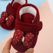 1 Pair Of Cute Infant Boots,Suitable For Indoor And Outdoor And Party Wear, Non-Slip Soles To Learn To Walk, Soft Flat Shoes For Infants. - Red - View 3