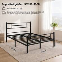 Sour Lemon 140 X 200 Cm Silent, Silent, With Padded Headboard, High Load-Bearing - 黑色 - 查看 3