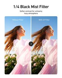 TELESIN CPL VND Black Diffusion Mist Effect 1/4 Lens Filter Kit ND4 ND16 ND64 Magnetic Lens Filter Kit For Insta360 Luna Ultra Filter Frame Set For Traveling Vlogging Shooting - View 8