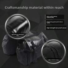 Motorcycle Saddle Bag Waterproof Side Canvas 26L Travel Storage Bike Panniers - Black - View 5
