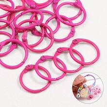 5pcs/10pcs/20pcs Rose Red Metal Loose Leaf Rings, Open Round Rings Hardware Accessories, Suitable For Notebook Binding, File Organization, Keychain, Bag Decoration And Handmade DIY Accessories - Book Clasp - View 4
