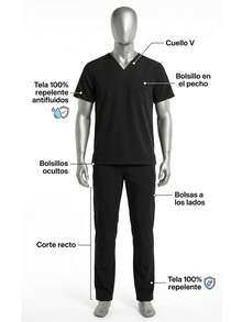 Repellent Surgical Uniform All Regular Pocket Valentin Model For Men - Burgundy - View 3