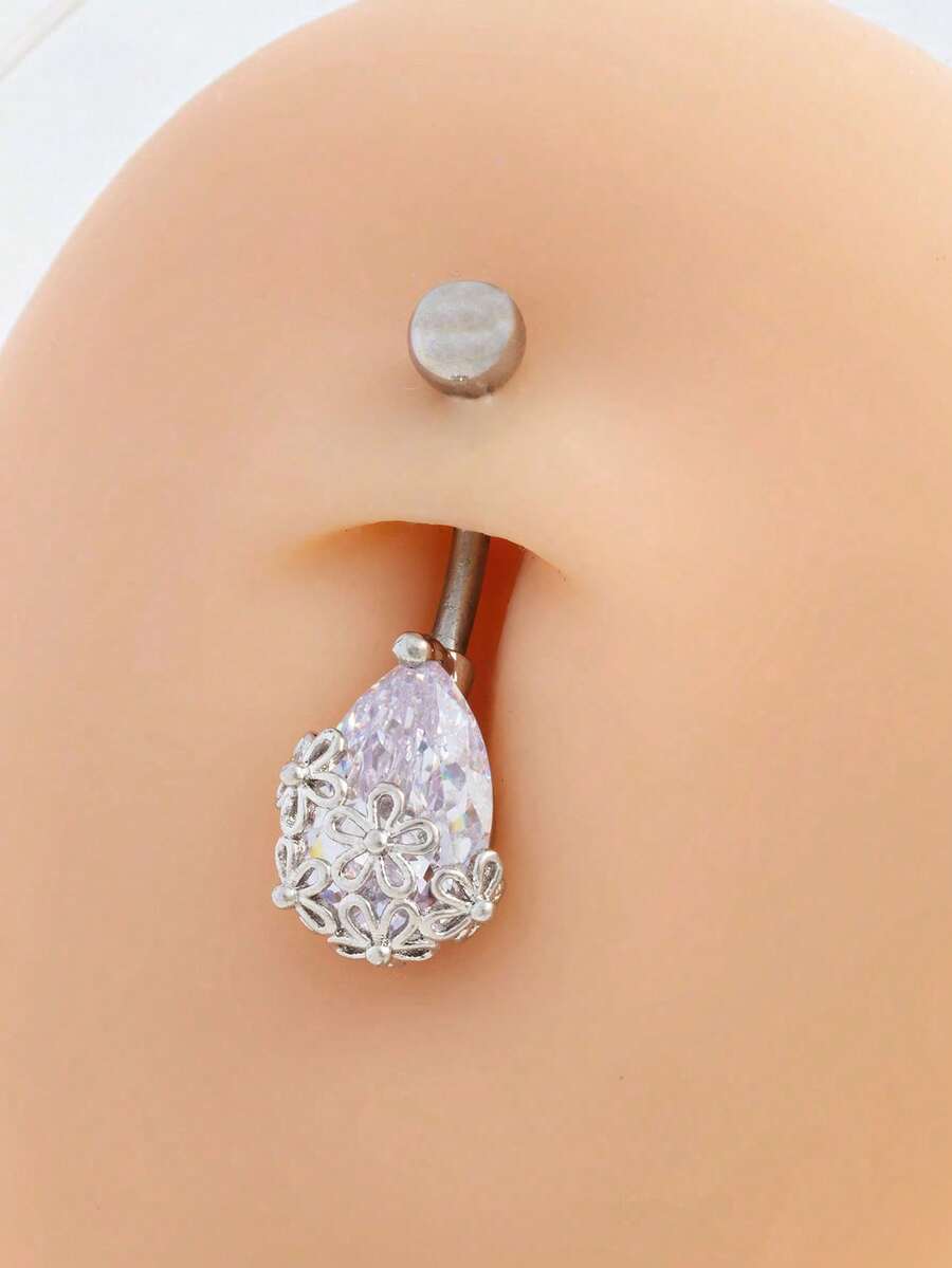 1pc Summer Sexy Beach Vacation Navel Piercing Body Jewelry Accessory - Silver - View 1