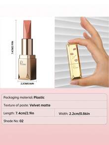 Pudaier 1 buah Lipstik Pink Nude Tahan Air dan Tidak Pudar, Cocok untuk Semua Warna Kulit, Hadiah Hari Valentine yang Sempurna untuknya - 02 - View 8