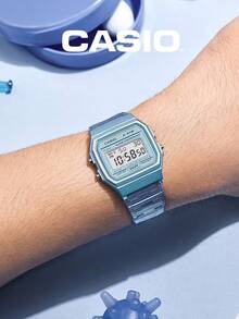 Casio Unisex Translucent Blue Digital Watch With Resin Strap, Electronic LCD Display, Retro Vintage Wristwatch, Suitable For Anniversary Gift And Fashion Accessory - one-size - View 2
