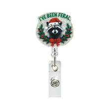 1pc Christmas Retractable Rotating Badge Reel Holder - Multicolor - View 11