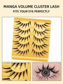 5 Pairs Cartoon Style 3D False Eyelashes, Flared Natural Realistic Defined Full Upper Lashes - B81 - View 6