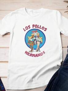 Camiseta de fan de Breaking Bad, camiseta de Walter White y Jesse Pinkman, camiseta gráfica retro de TV, ropa de calle Y2K, top unisex de verano para hombre. - Blanco - Ver 1